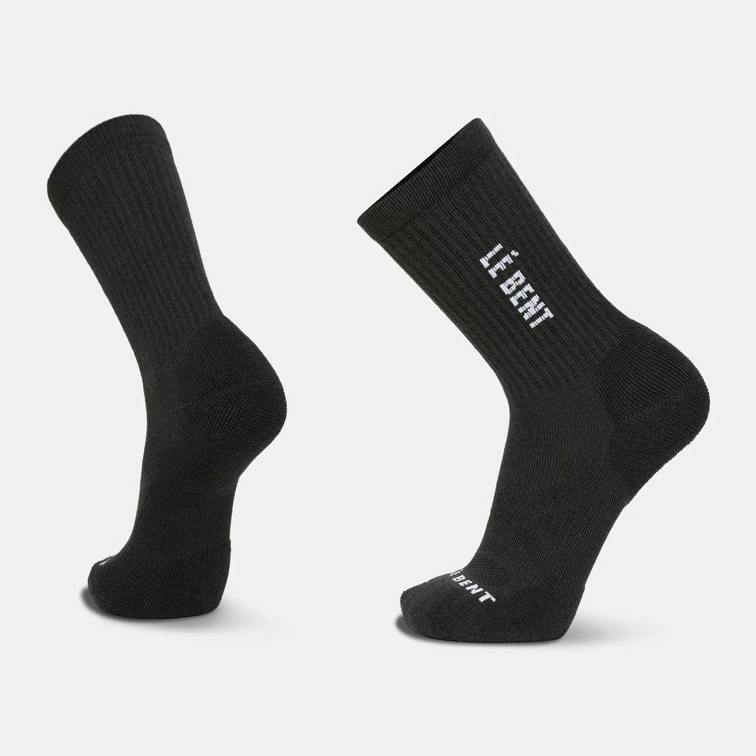 Lé Bent Targeted Cushion Logo 3/4 Crew Ribbed Socks