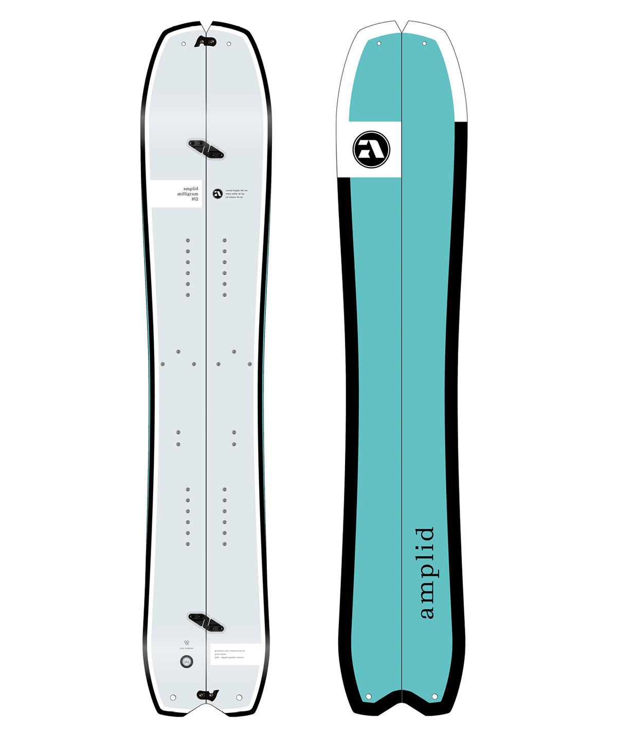 AMPLID MILLIGRAM 158cm スプリットボード Amplid Milligram Splitboard — SkiUphill | RunUphill